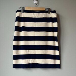 Joe Fresh pencil Skirt blue and cream stripes size Large
